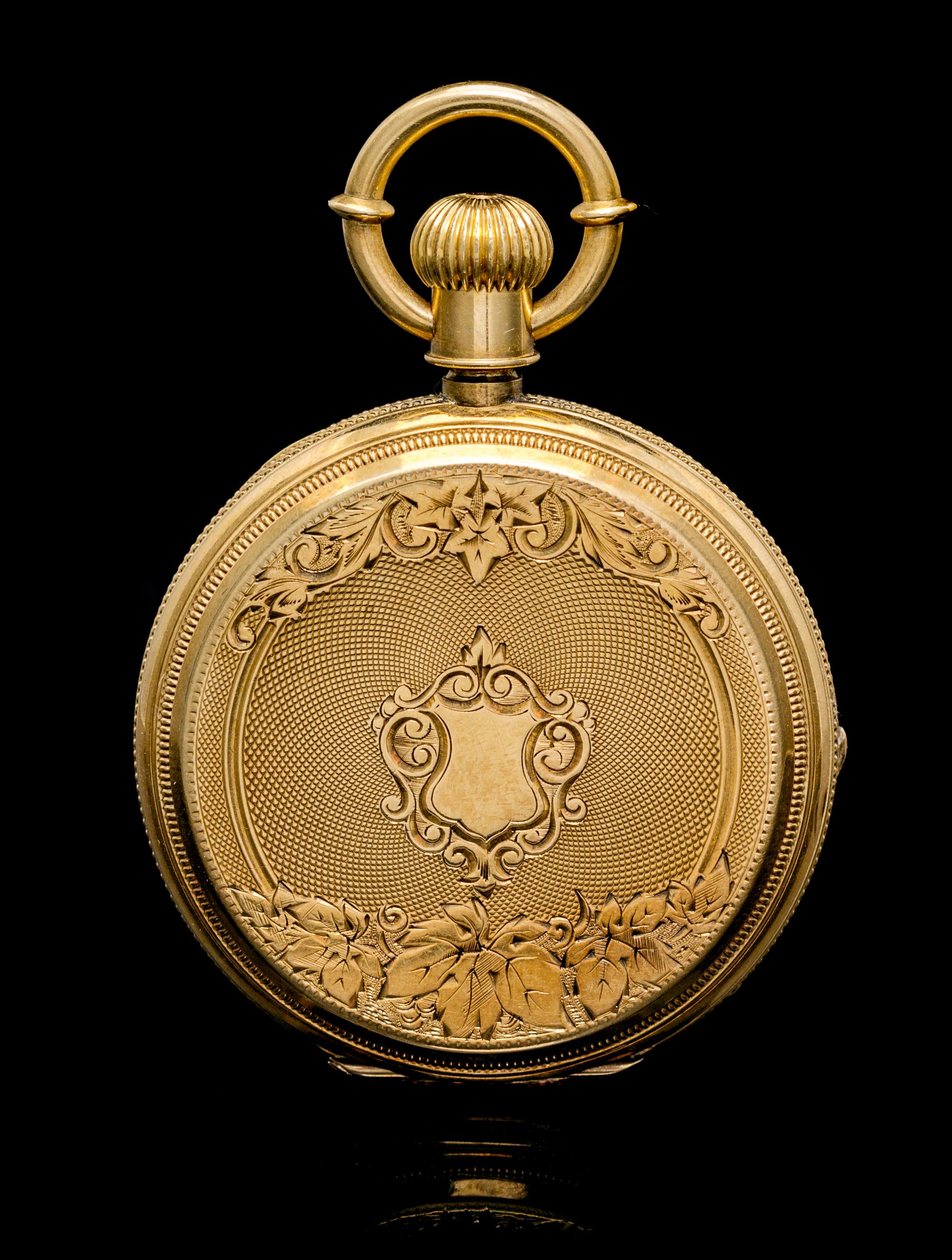 An 18 Karat Yellow Gold Hunter Case Pocket Watch, Waltham, Circa 1876,