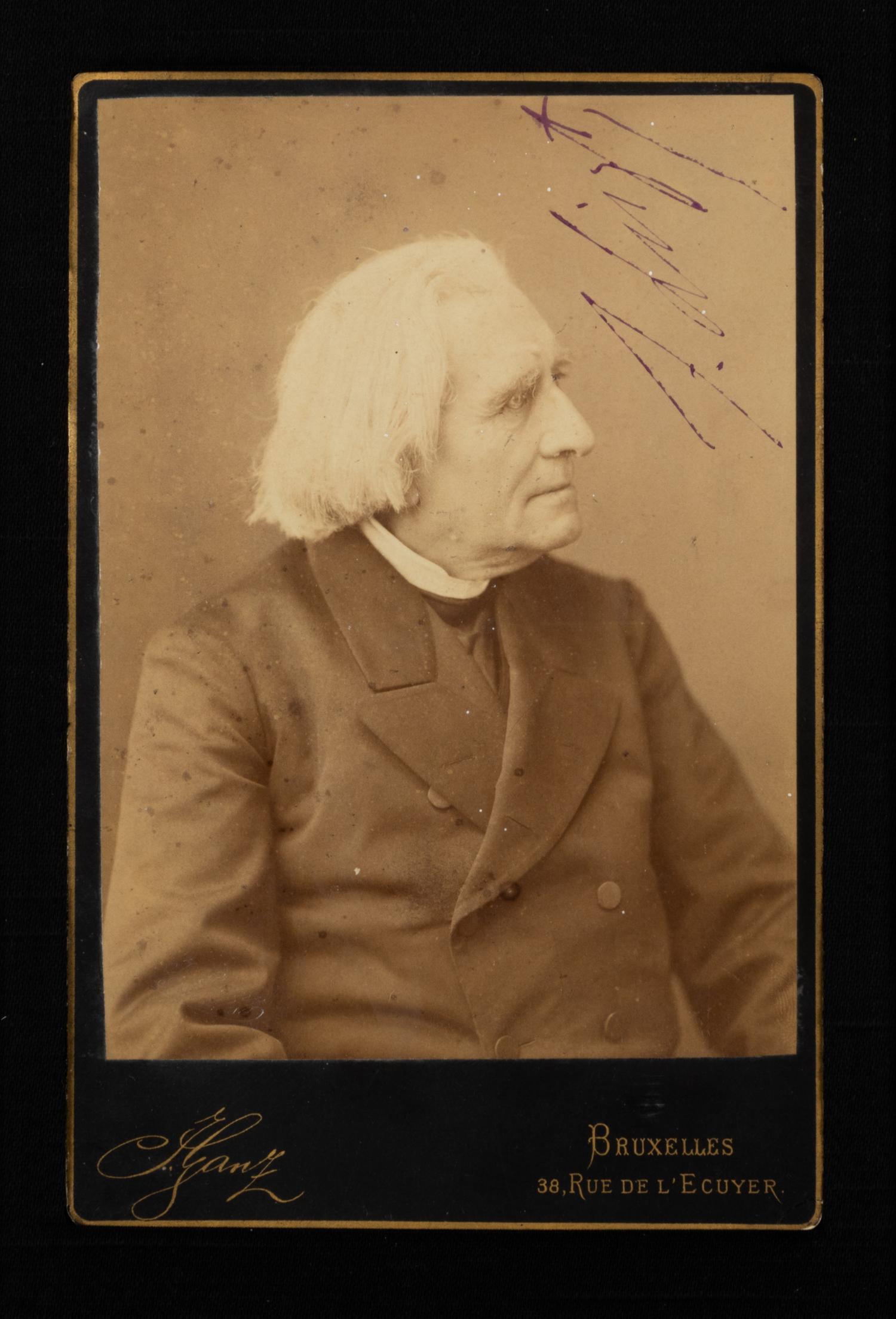 LISZT, Franz Liszt (1811-1886). Cabinet photograph, signed (“F. Liszt”), n.d.