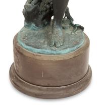 A Pair of Italian Patinated Metal Figures Mounted as a Lamps