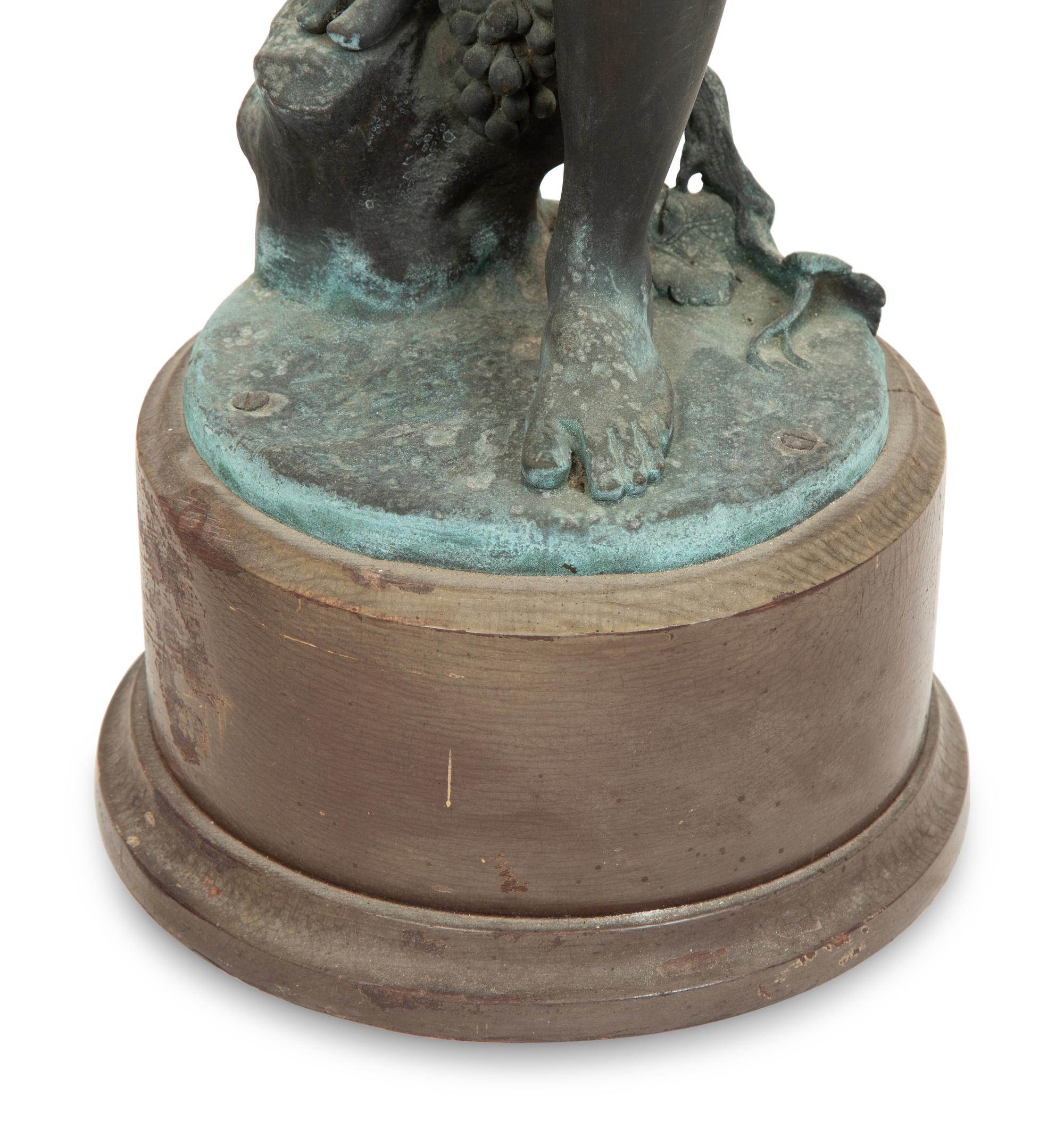 A Pair of Italian Patinated Metal Figures Mounted as a Lamps