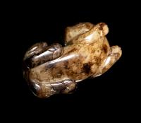 Two Chinese Mottled Jade Figures of Beasts