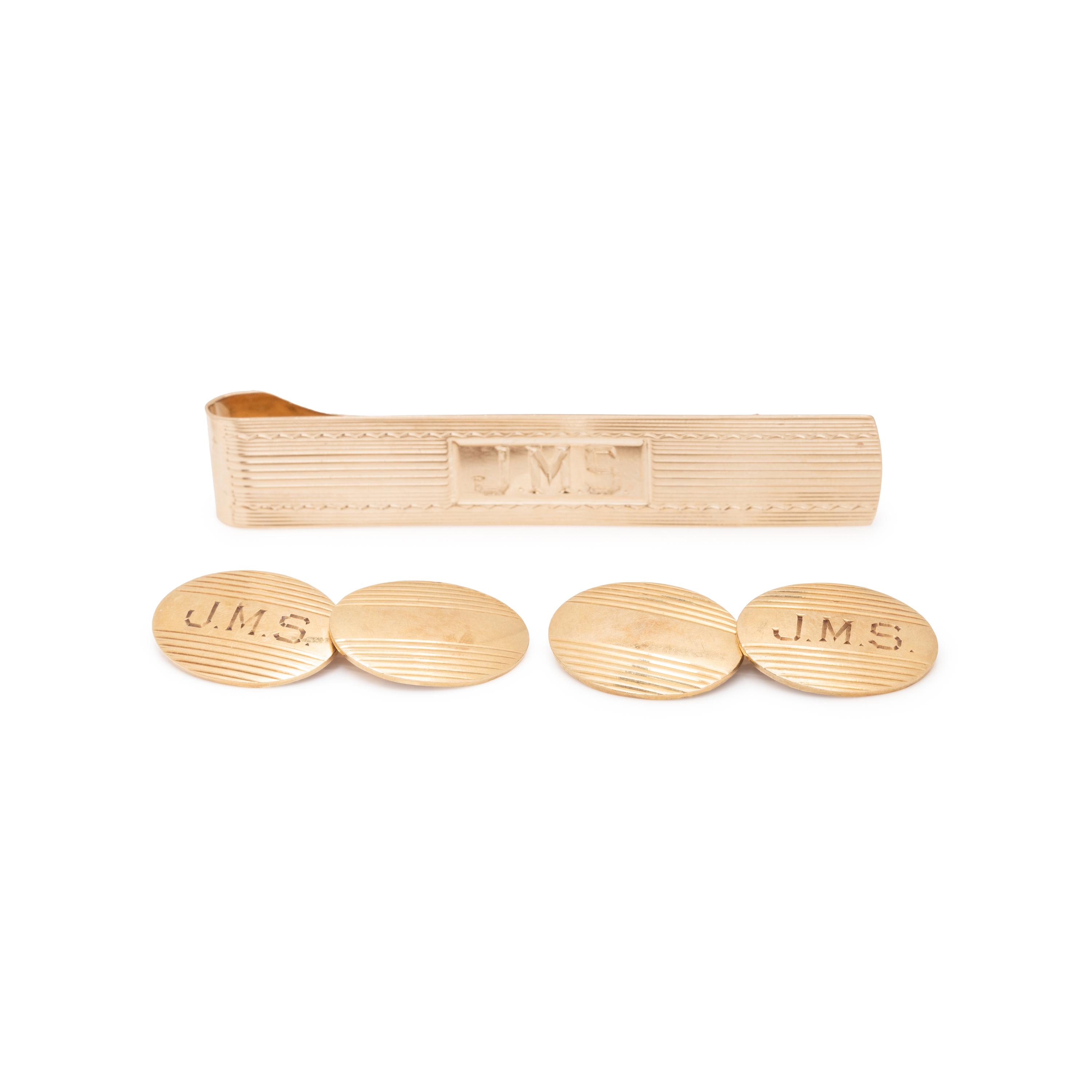TIFFANY & CO., YELLOW GOLD CUFFLINKS