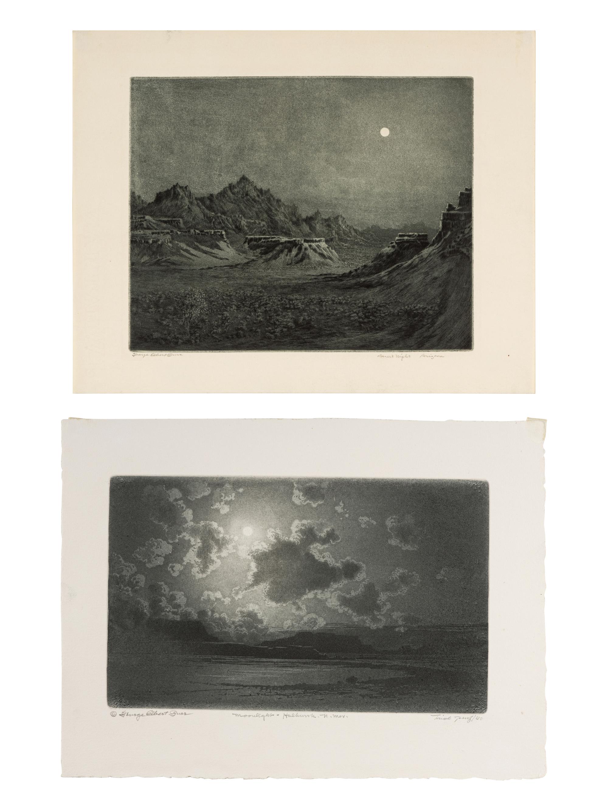 Two Works: Desert Night, Arizona and Moonlight, Holbrook, N.M.