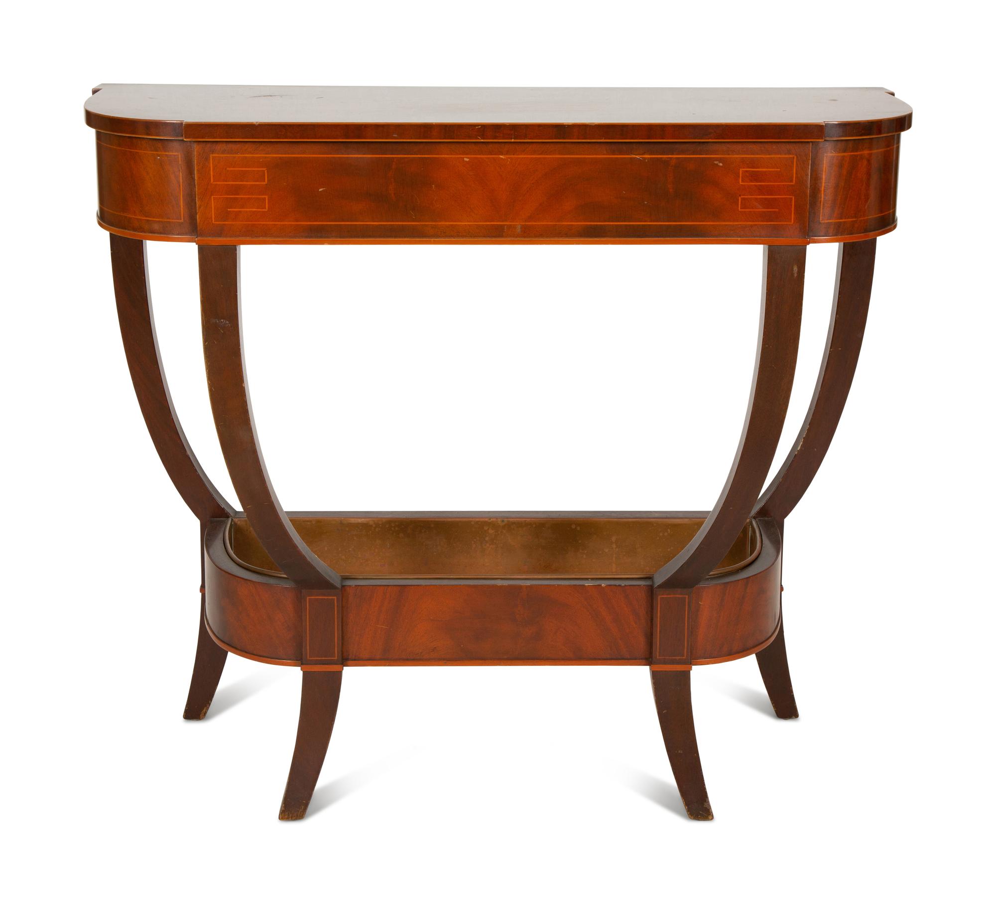 A Regency Style Inlaid Mahogany Console Table