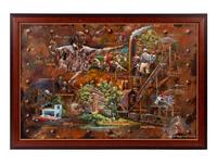 A Group of Five Miscellaneous Artworks Related to Mike Ditka Formerly Displayed at Mike Ditka’s Restaurant