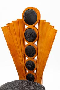 A Set of Four Art Deco Style Burlwood Dining Chairs