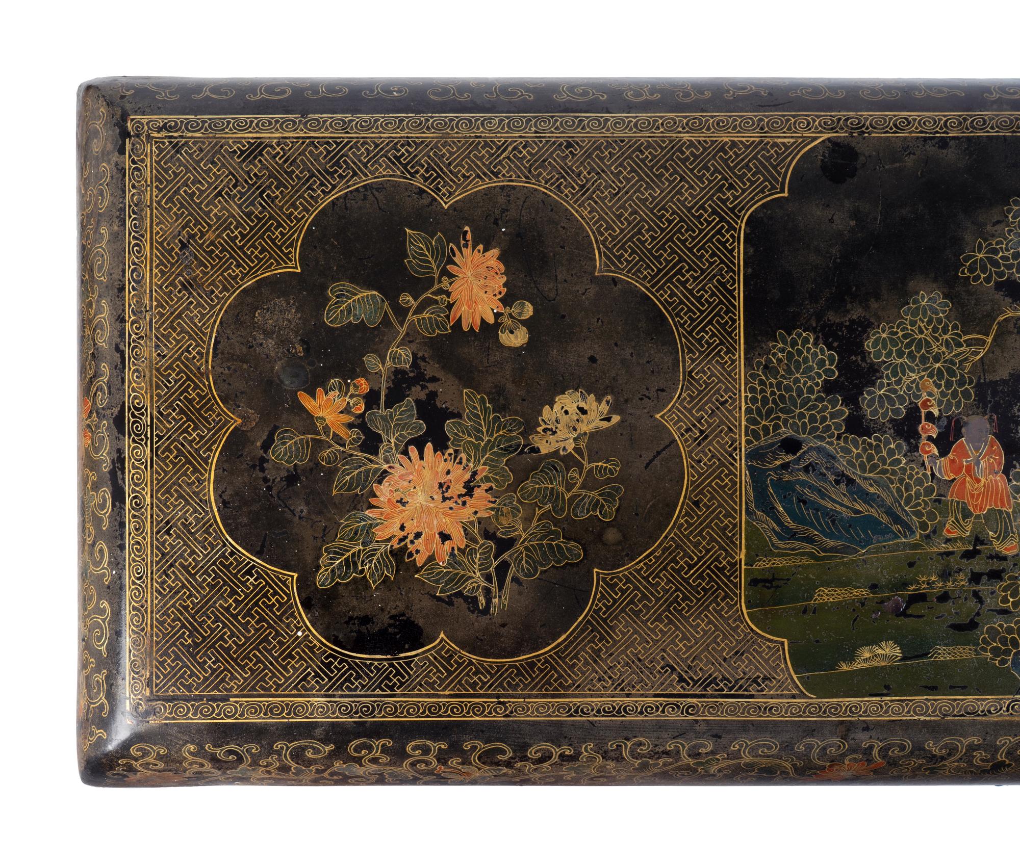 A Chinese Black and Gilt Lacquer Console Table — 20TH CENTURY