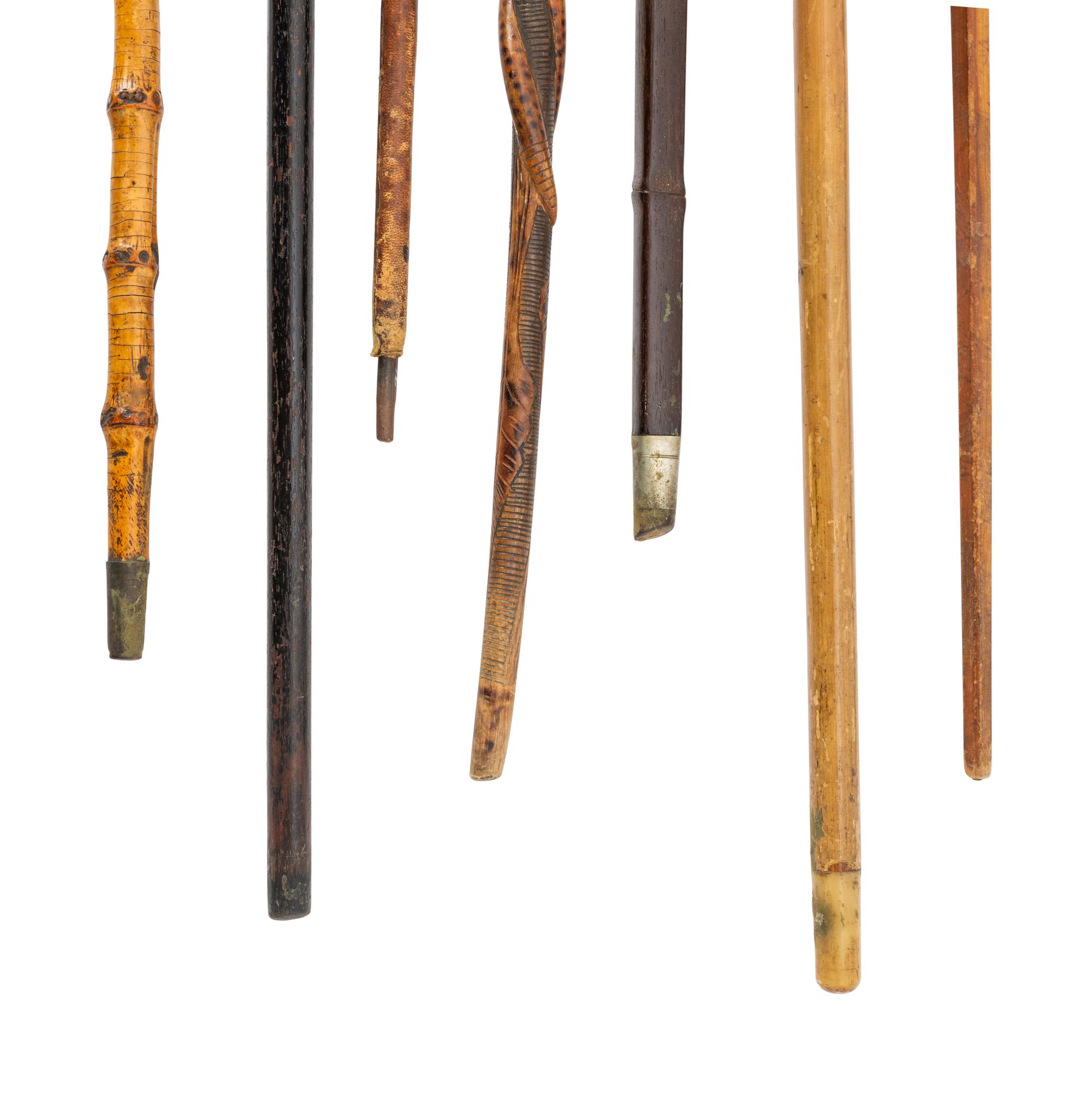 A Group of Folk Art Carved Canes