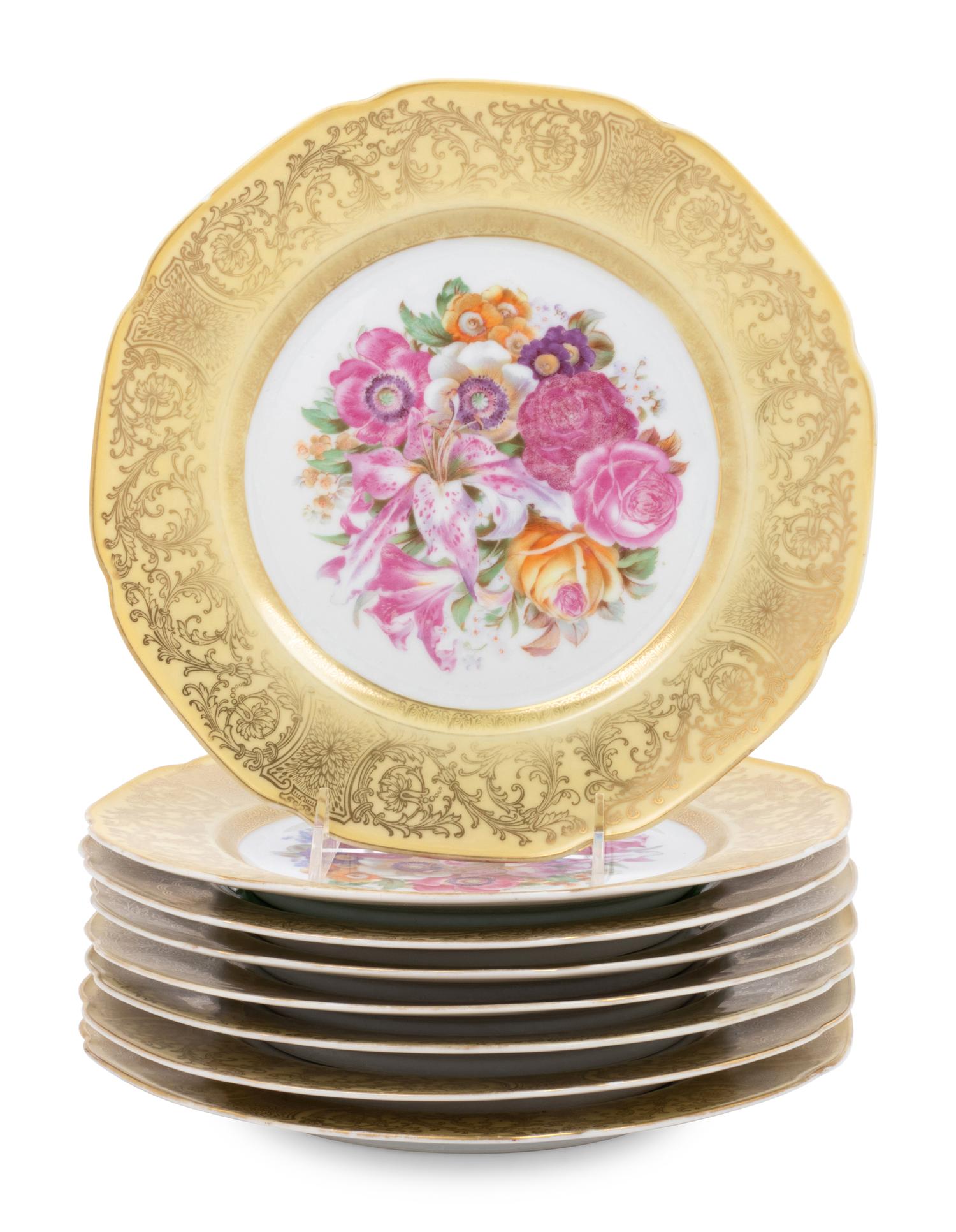 A Set of Eight Bavarian Porcelain Chargers