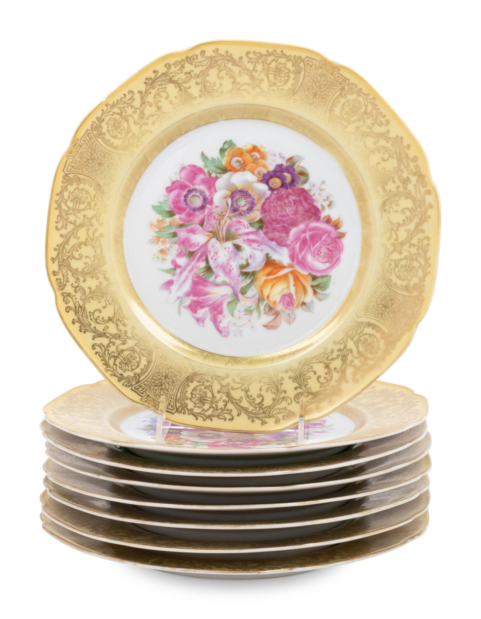 A Set of Eight Bavarian Porcelain Chargers