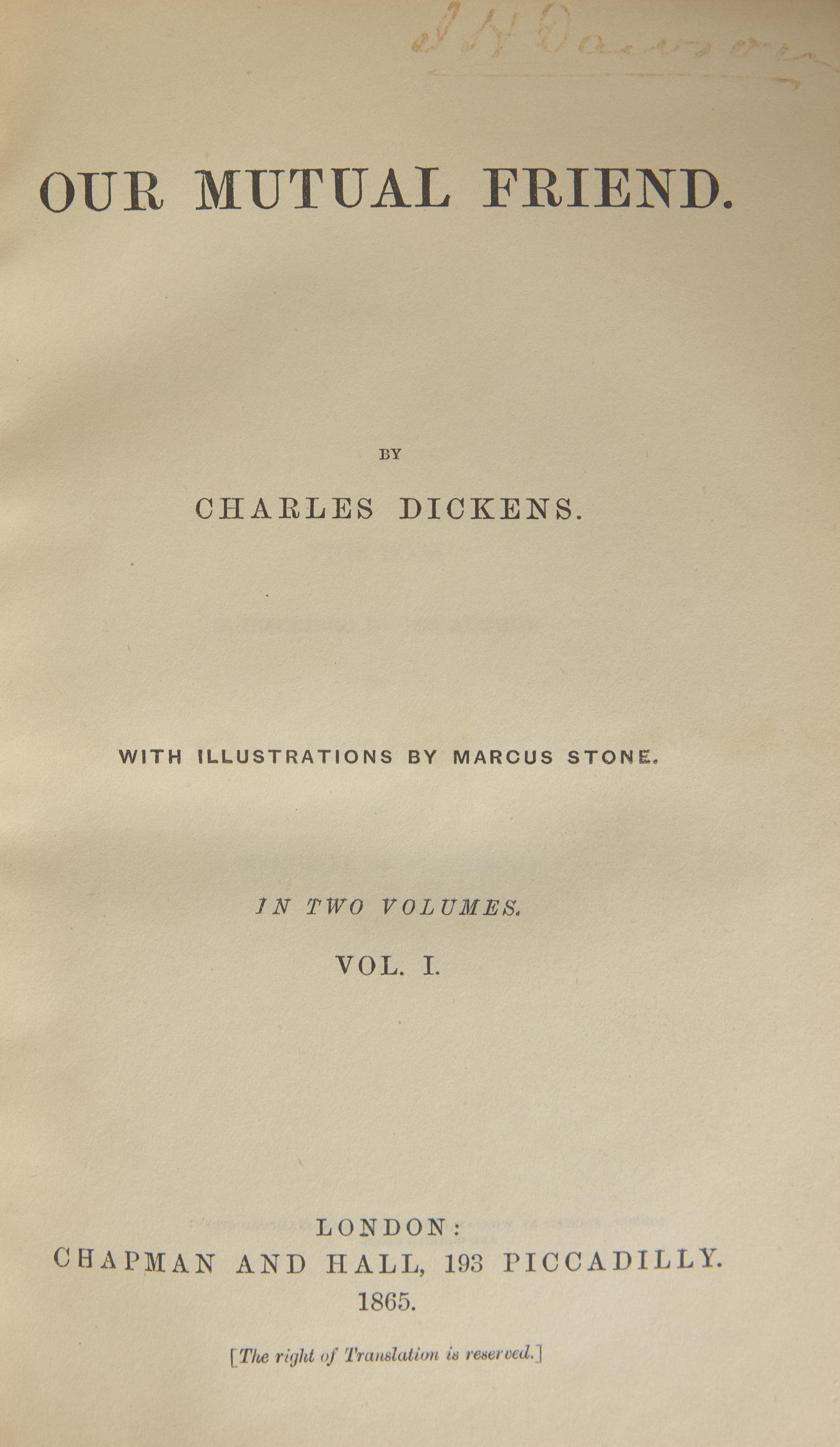 DICKENS, Charles (1812-1870). A group of 5 FIRST EDITIONS, comprising: