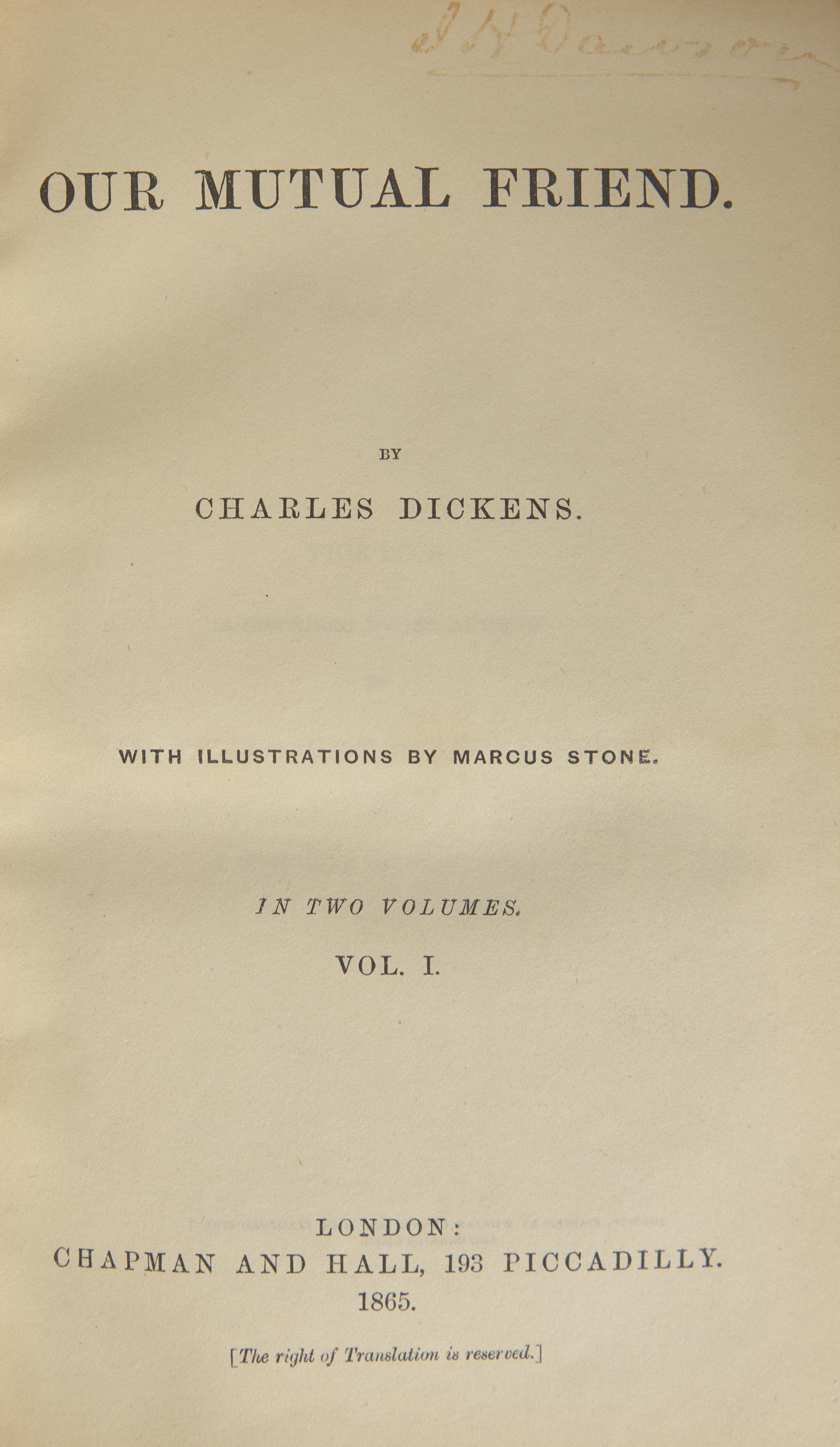DICKENS, Charles (1812-1870). A group of 5 FIRST EDITIONS, comprising: