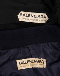 Three Designer Ensembles: Two Balenciaga Haute Couture; One Skirt Suit, One Dress, and One Givenchy Coat, 1980-90s