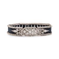 EDWARDIAN, DIAMOND AND RIBBON BRACELET