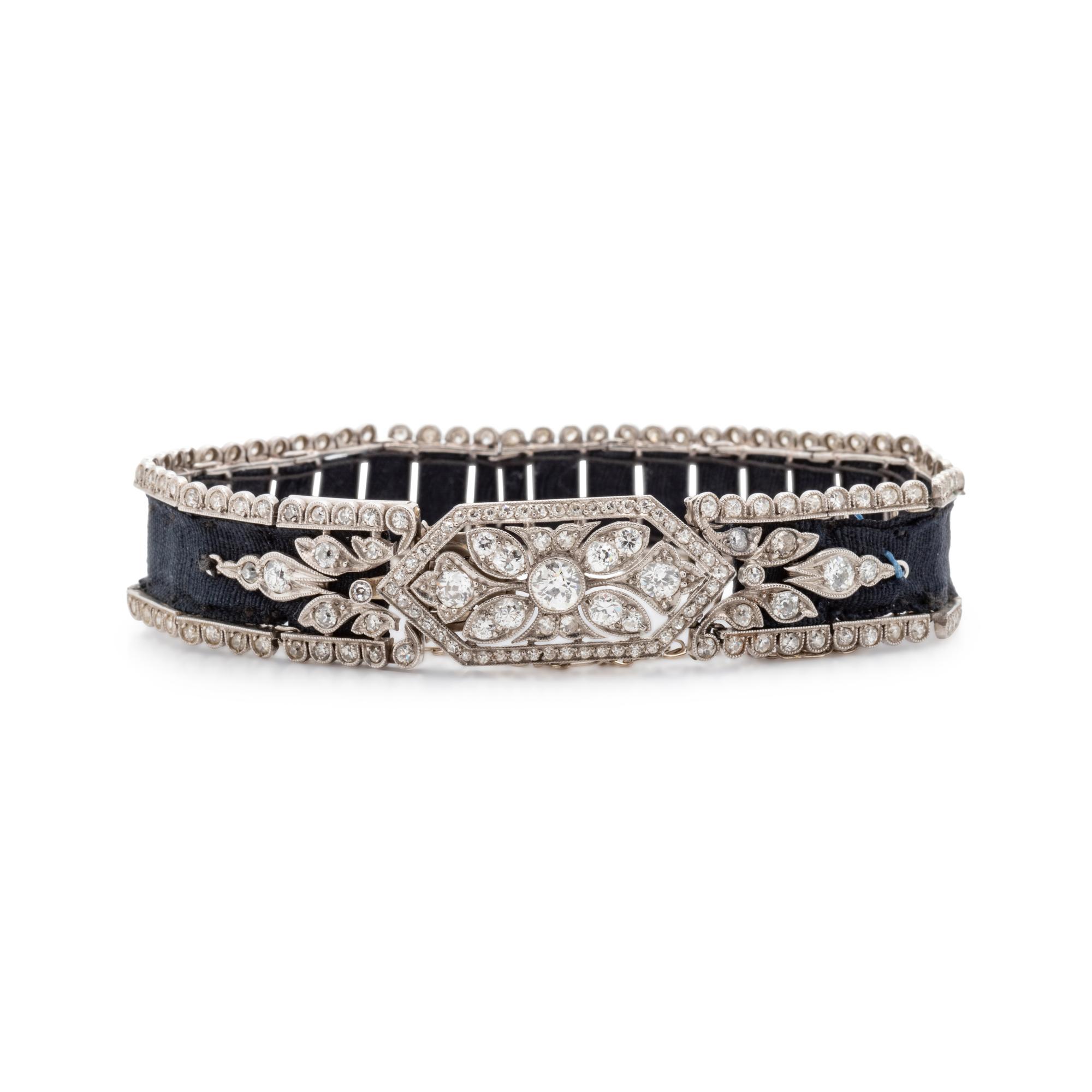 EDWARDIAN, DIAMOND AND RIBBON BRACELET