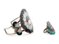 Zuni Channel Inlay Sunface Cuff Bracelet AND Ring