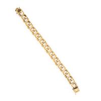 YELLOW GOLD DOUBLE LINK CHAIN BRACELET
