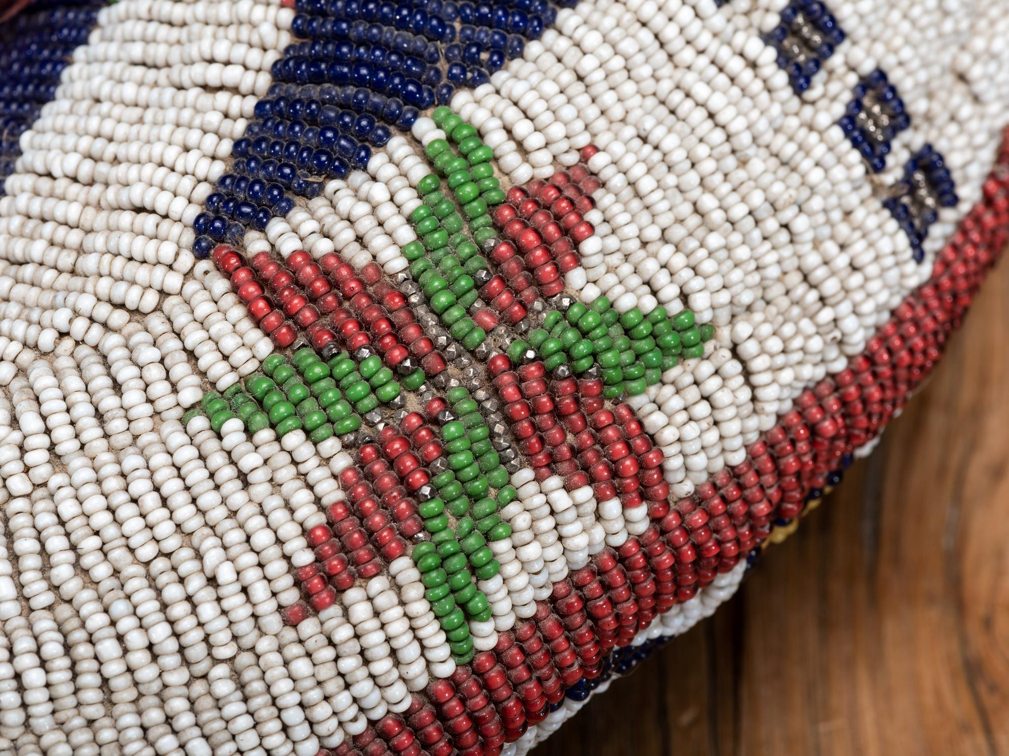 Sioux Fully Beaded Buffalo Hide Moccasins