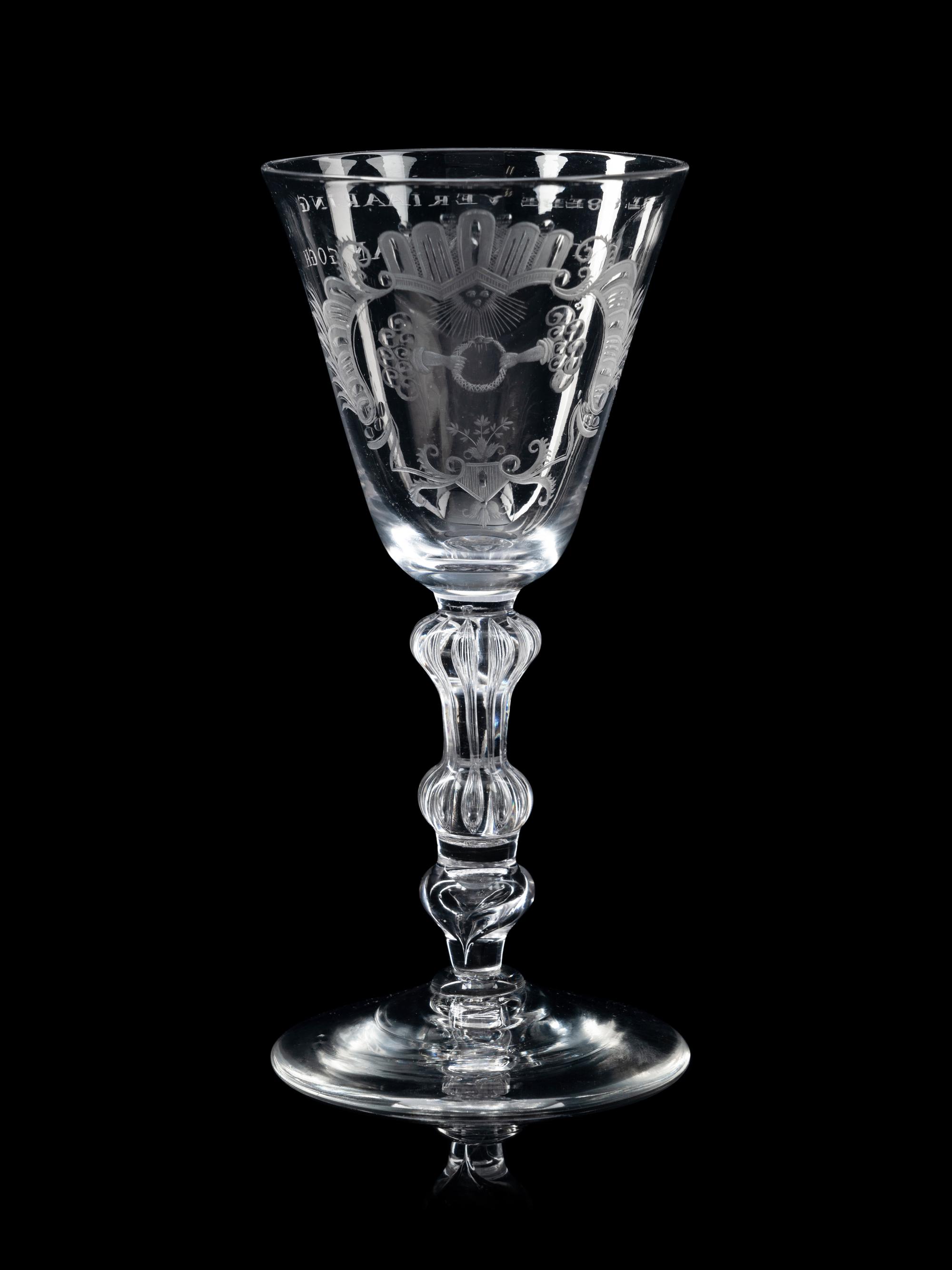 A Dutch Engraved Wine Glass