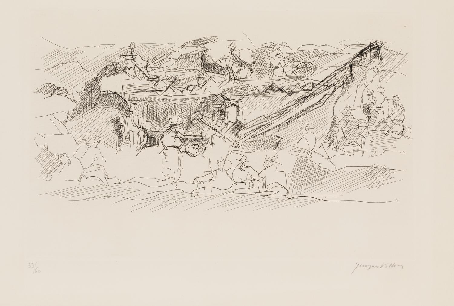 Jacques Villon, (French, 1875-1963), A group of five works: Hésiode, Les Travaux et les Jours: C'est à l'âge propice qu'il faut conduir