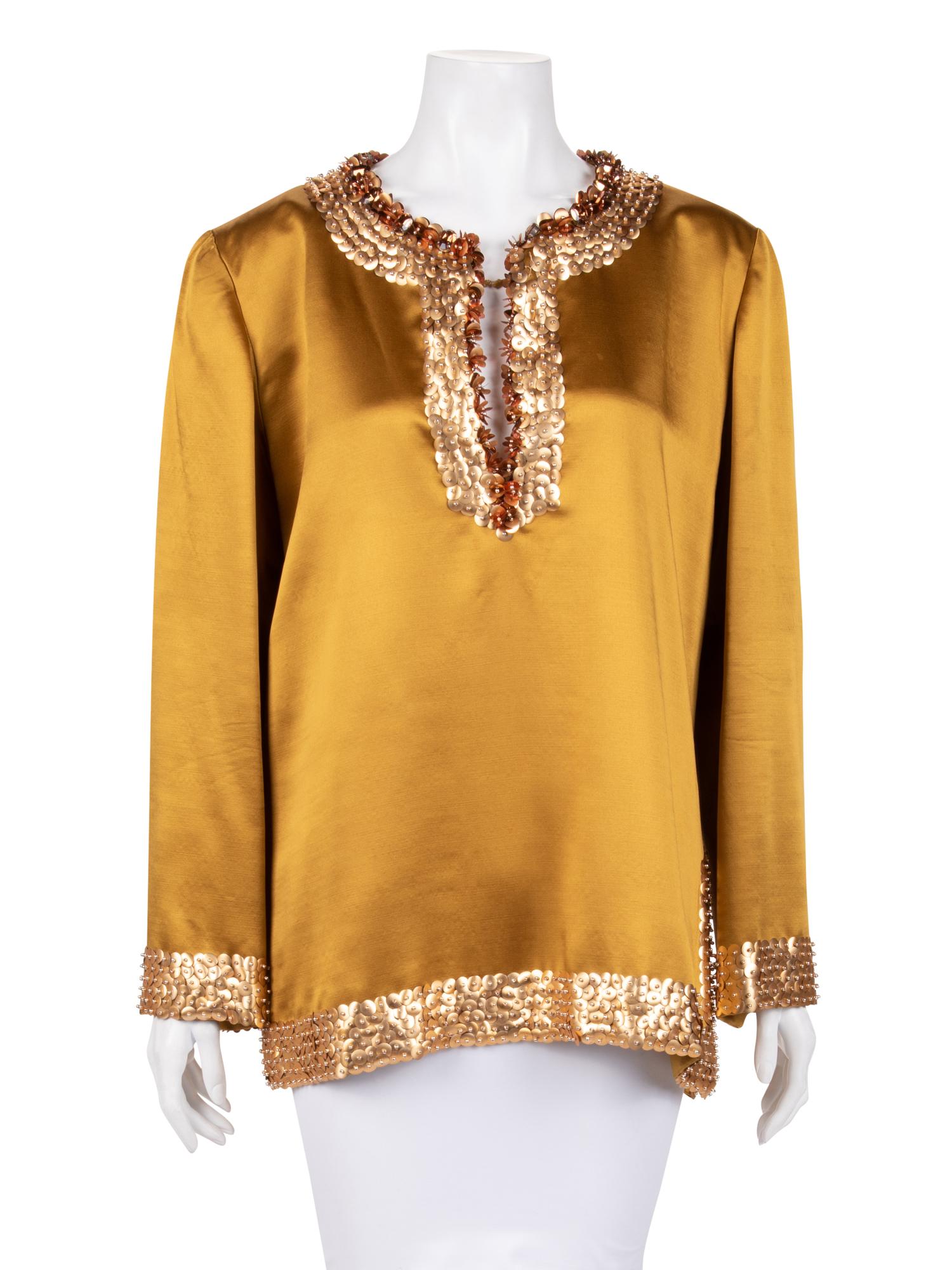 Givenchy Haute Couture Embellished Satin Top, 1980-90s
