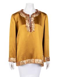 Givenchy Haute Couture Embellished Satin Top, 1980-90s