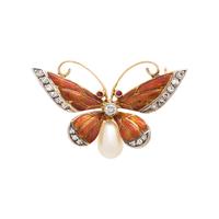 EVELYN CLOTHIER, DIAMOND, MULTIGEM AND ENAMEL BUTTERFLY BROOCH