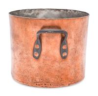 An American Copper Stock Pot with Iron Handles