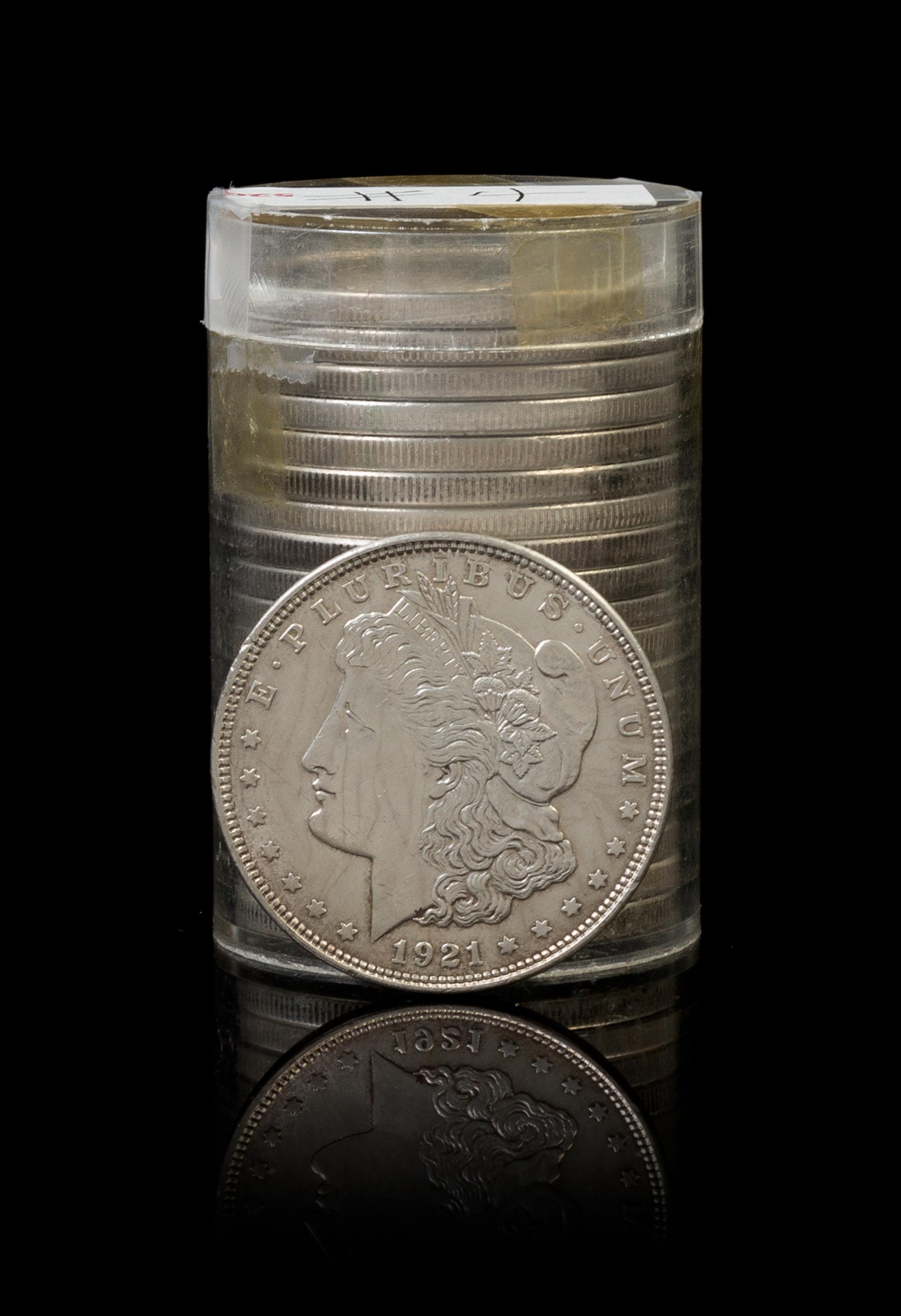A Group of Twenty United States 1921 Morgan Silver Dollars