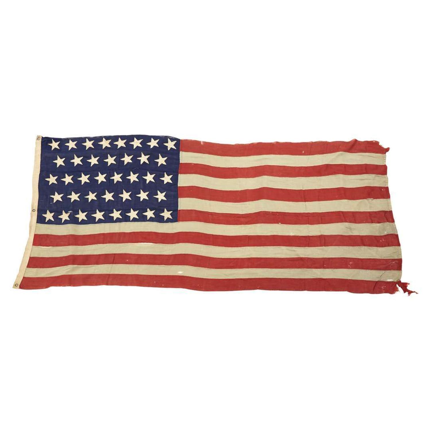 A 38-Star American Flag commemorating Colorado statehood 1877-1889