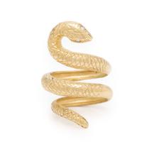 Yellow Gold and Diamond Snake Ring