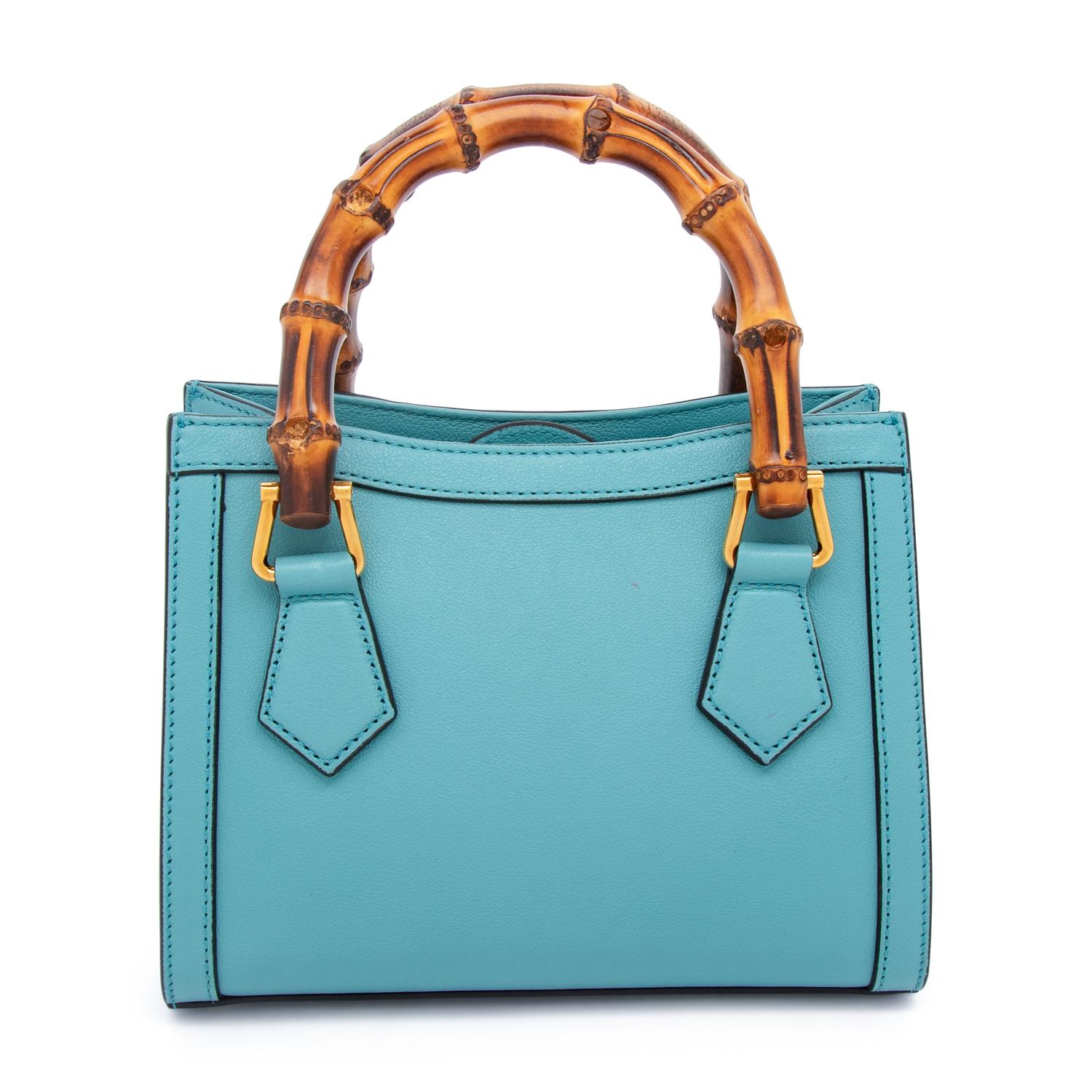 GUCCI, SMALL BLUE DIANA BAG