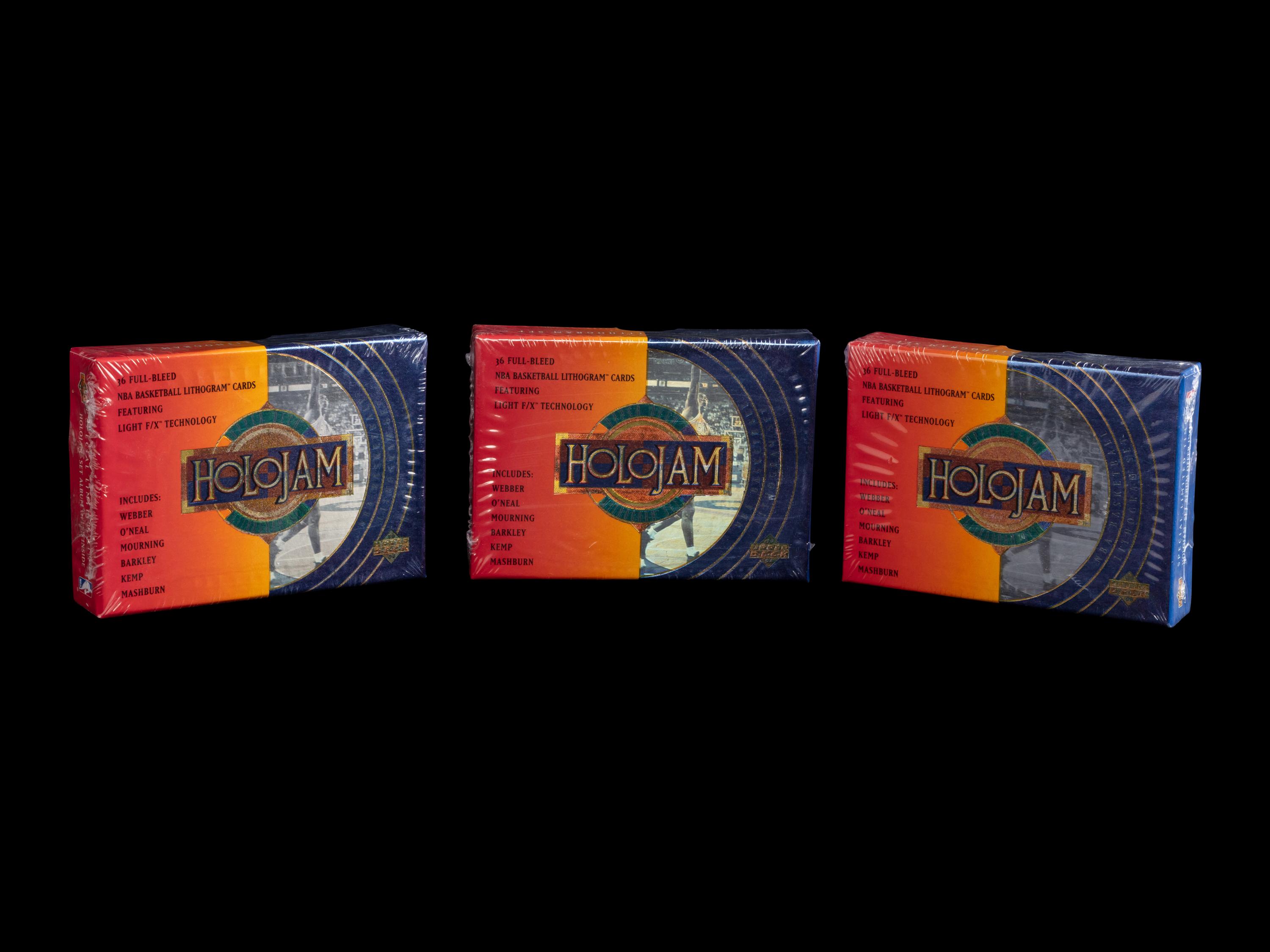 A Group of Three Factory Sealed 1993 Upper Deck Holojam Basketball Card Sets Featuring Michael Jordan