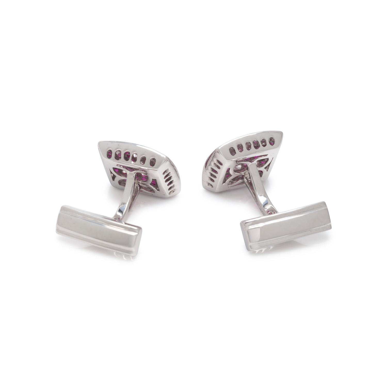RUBY AND DIAMOND CUFFLINKS