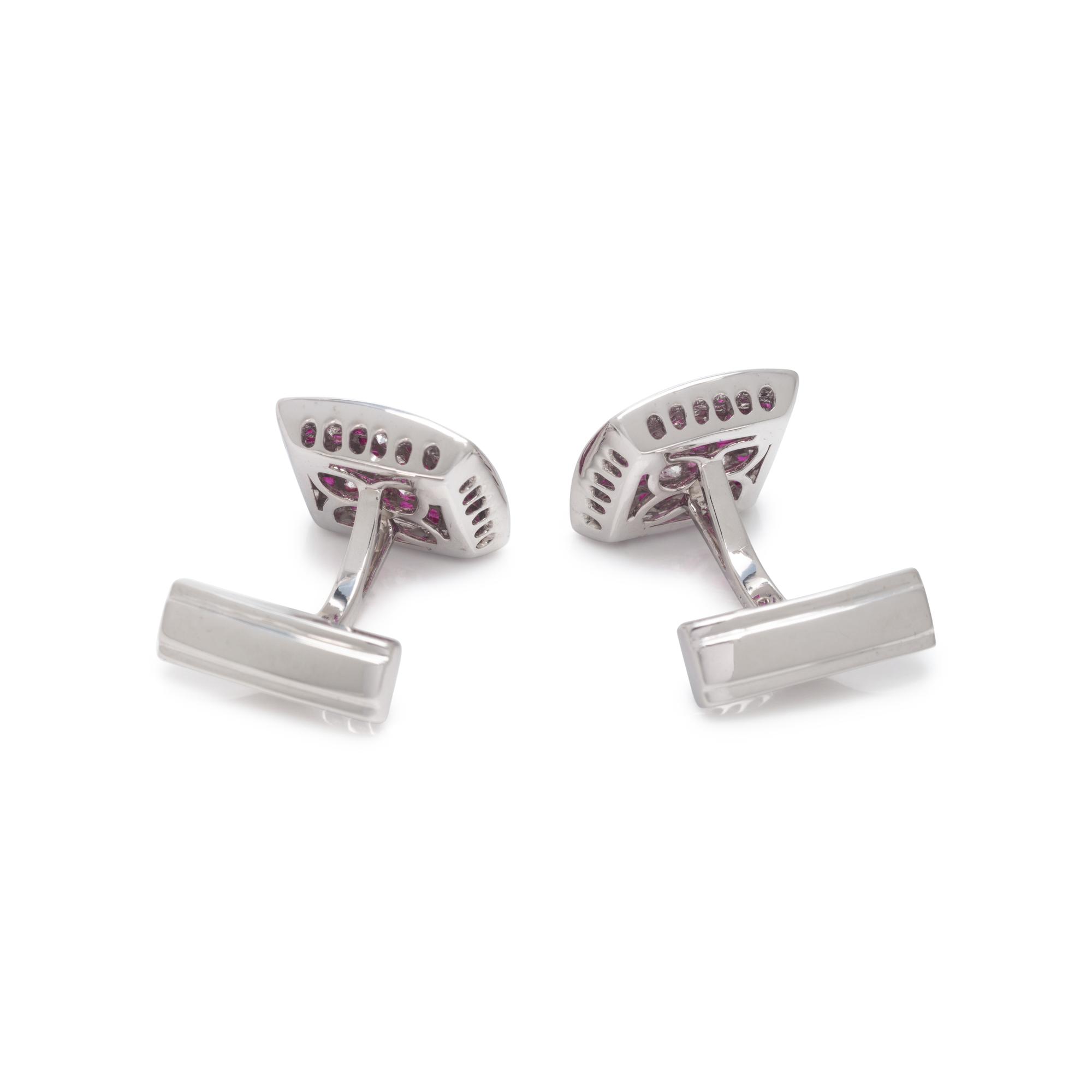 RUBY AND DIAMOND CUFFLINKS