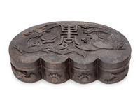 A Chinese Export Metal Box with Dragons