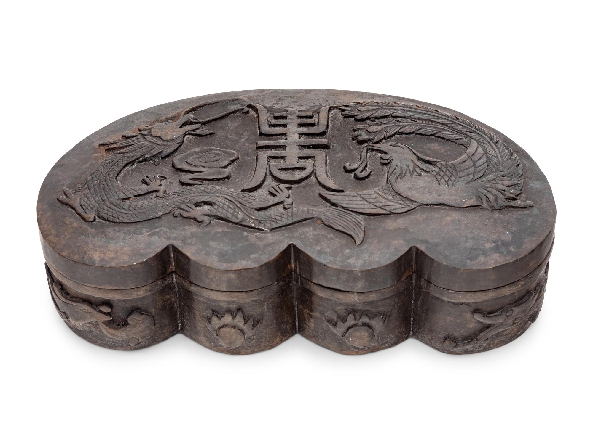 A Chinese Export Metal Box with Dragons