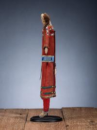 Sioux Doll, with Red Trade Wool Dress
