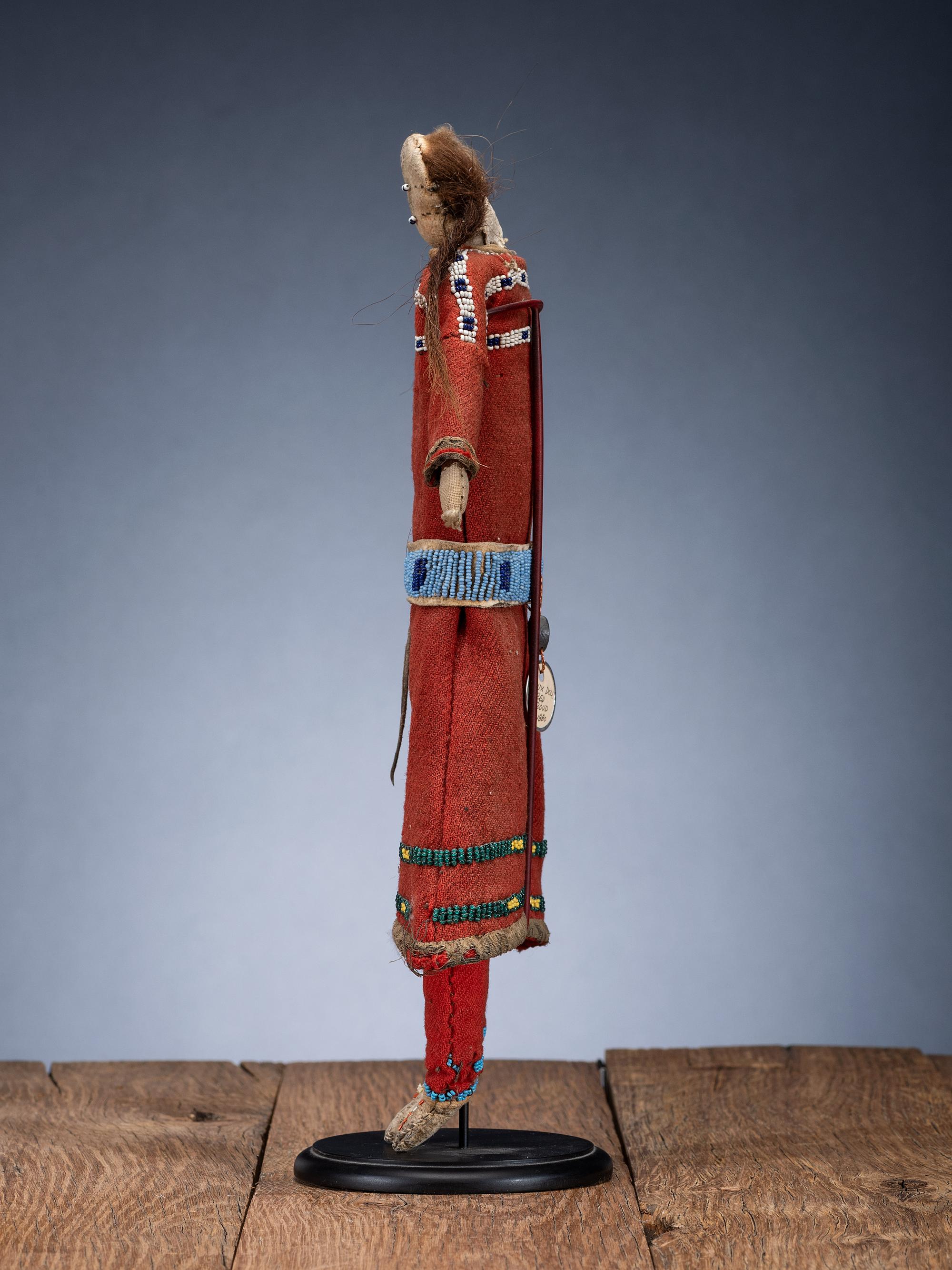 Sioux Doll, with Red Trade Wool Dress