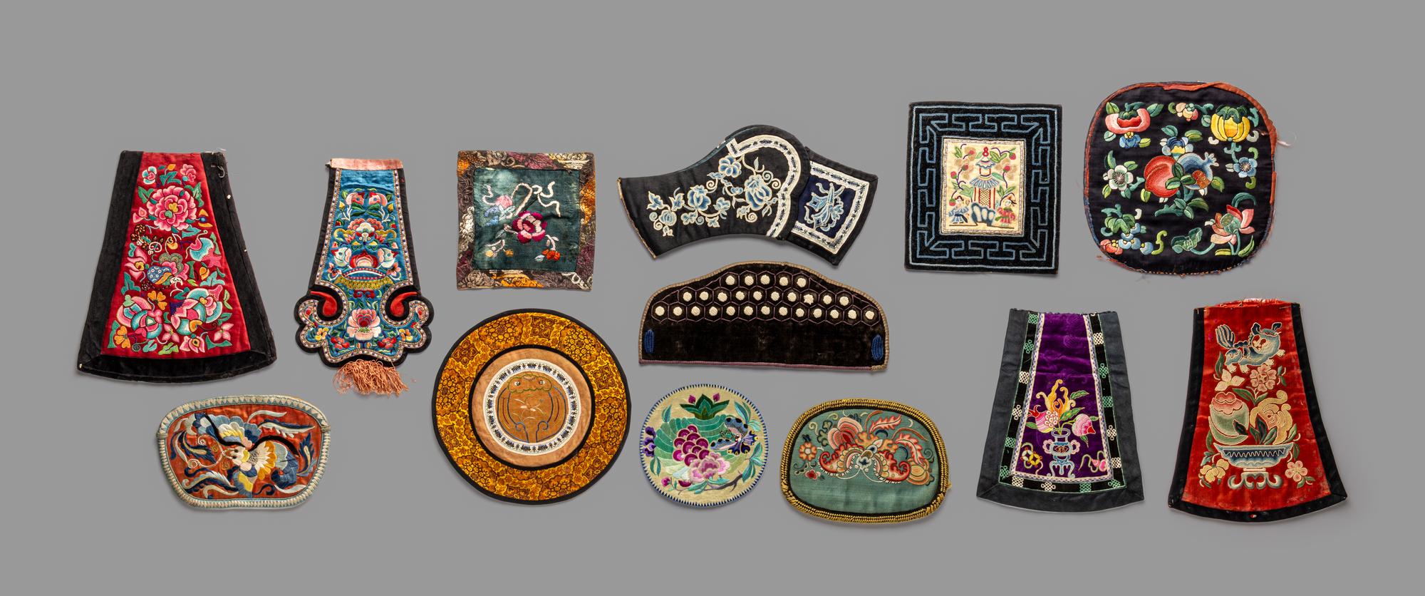 22 Chinese Embroidered Silk Textiles