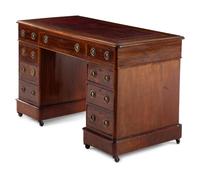 An Edwardian Mahogany Pedestal Desk