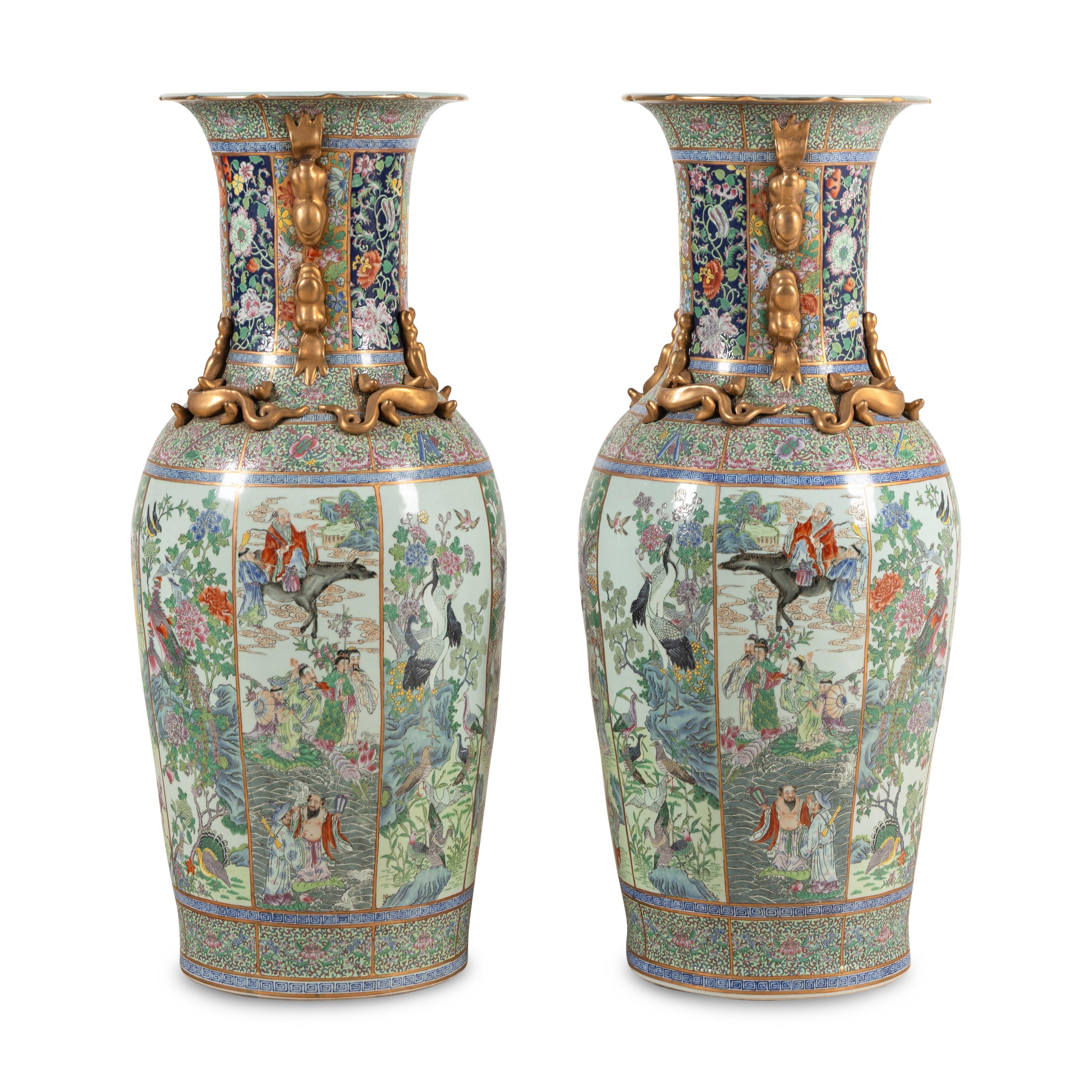 A Pair of Japanese Porcelain Floor Vases
