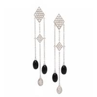 Luca Carati, Diamond, Onyx, and White Gold Earrings