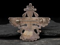 Silver and Channel Inlay Knifewing Pin/Brooch