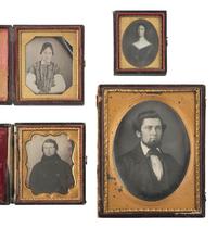 [EARLY PHOTOGRAPHY]. 18 assorted daguerreotypes incl. half plate examples by GERMON and WHITEHURST.