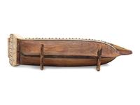 A French Prisoner of War Fruitwood and Bone Model Gunship