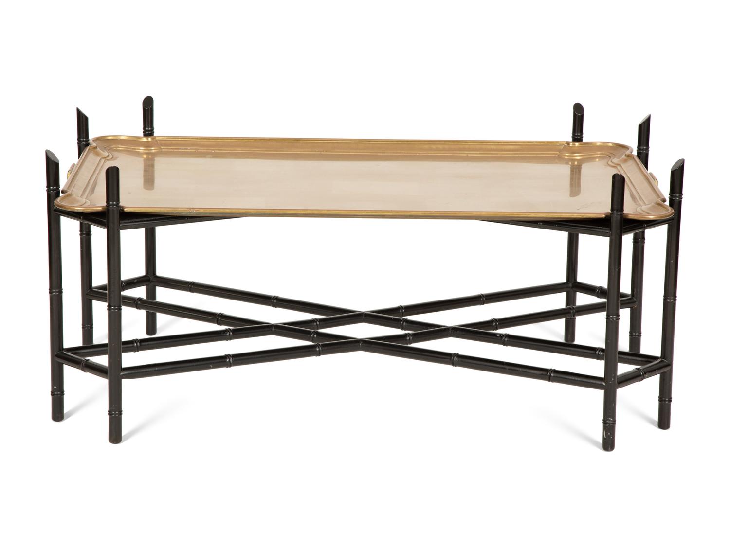 A Regency Style Brass Tray Table by Yale Burge