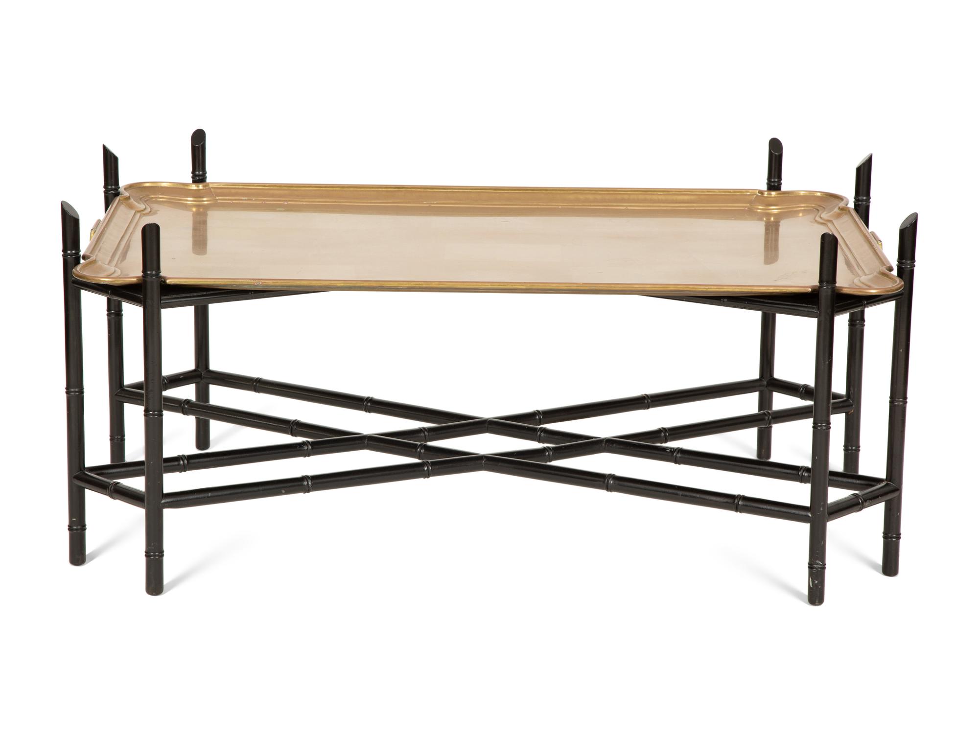A Regency Style Brass Tray Table by Yale Burge