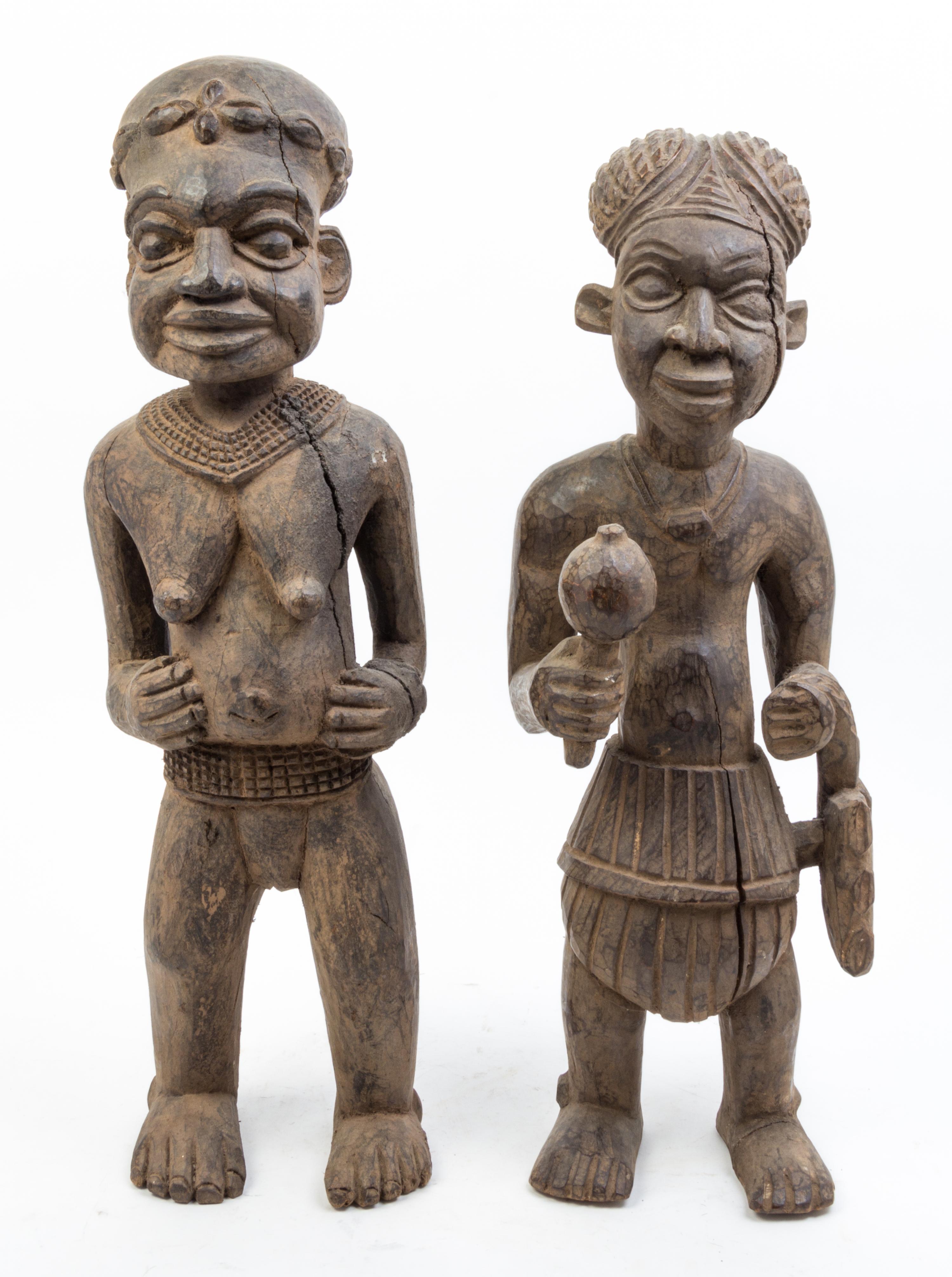 A Collection of Wood Figures and Decorative Articles Height of tallest 23 1/2 inches.