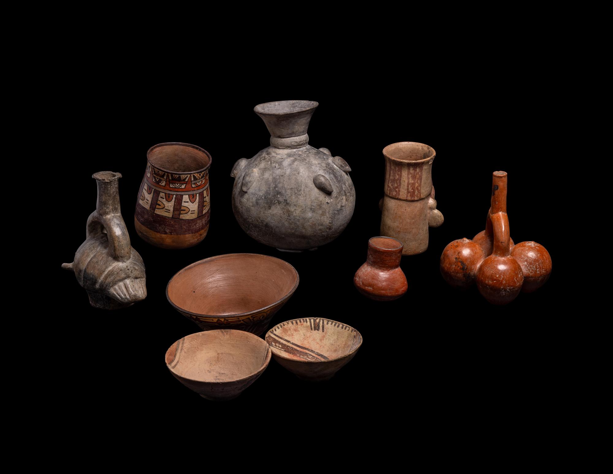A Group of Nine Peruvian Vessels